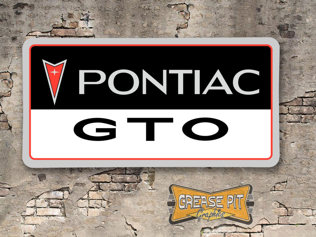 Pontiac Gto License Plate Grease Pit Graphics