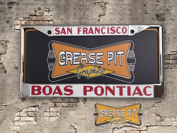 Boas Pontiac San Francisco License Plate Frame Re creation