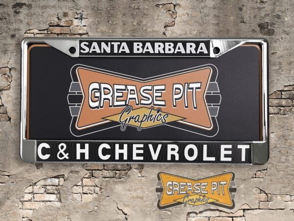 C H Chevrolet Santa Barbara License Plate Frame Tribute