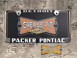 Packer Pontiac Detroit License Plate Frame Performance Dealer Re-creation