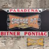 Bitner Pontiac Pasadena License Plate Frame Tribute
