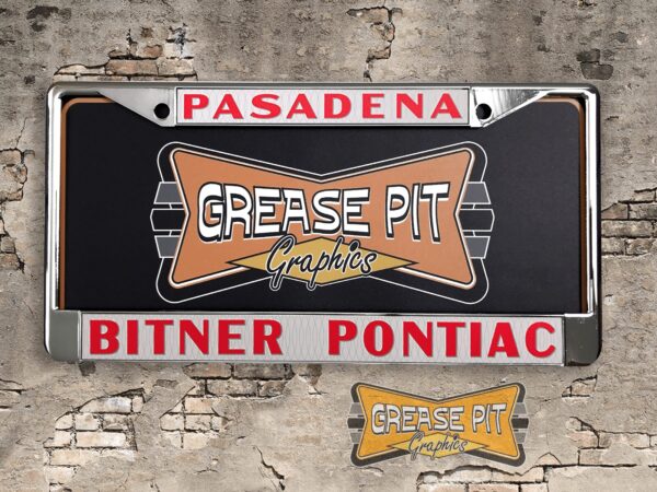 Bitner Pontiac Pasadena License Plate Frame Tribute