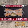 Hughes Bros. Pontiac GMC Santa Barbara License Plate Frame Tribute Red