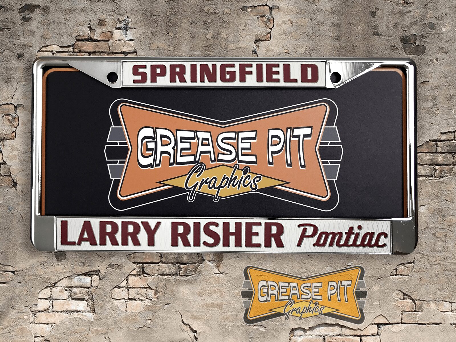 Larry Risher Pontiac Springfield License Plate Frame Tribute