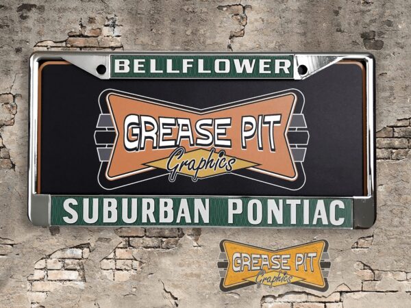 Suburban Pontiac Bellflower License Plate Frame Tribute