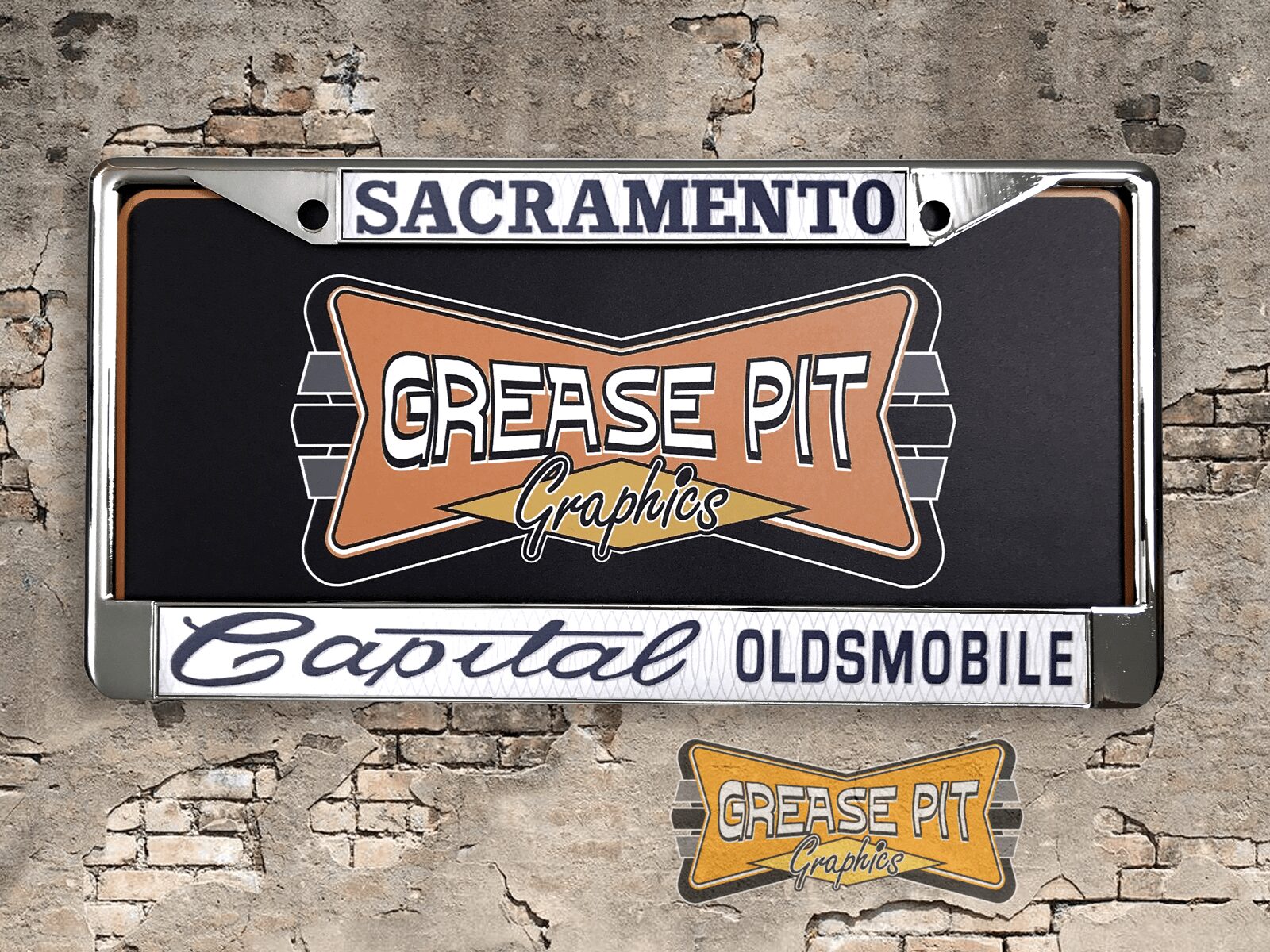 Capital Oldsmobile Sacramento License Plate Frame Tribute