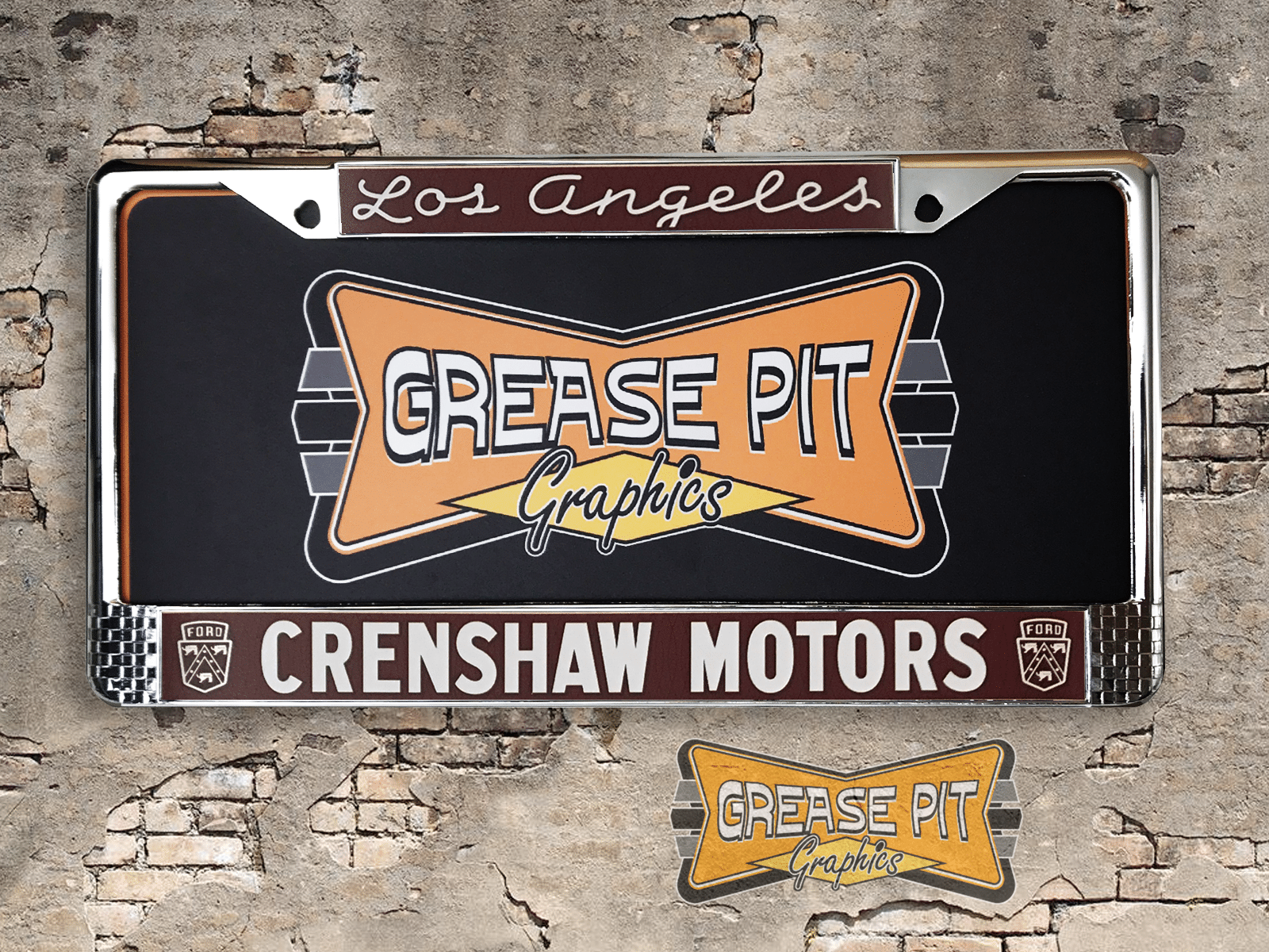 Crenshaw Motors Ford Los Angeles License Plate Frame Tribute