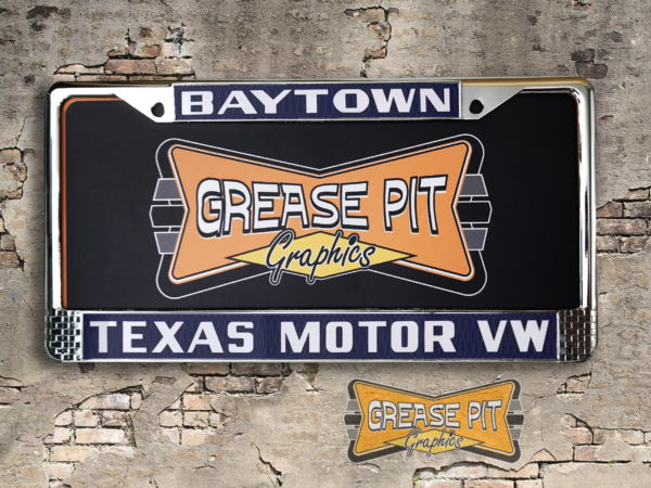 Texas Motor VW Baytown License Plate Frame Tribute