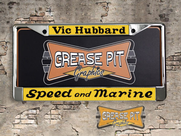 Vic Hubbard Speed Marine Speed Shop License Plate Frame Tribute