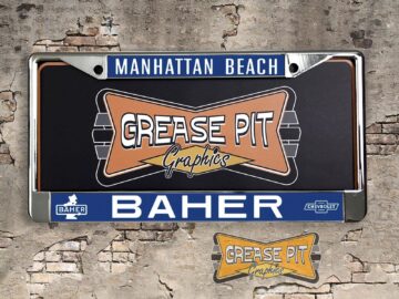 Reproduction Baher Chevrolet Manhattan Beach License Plate Frame