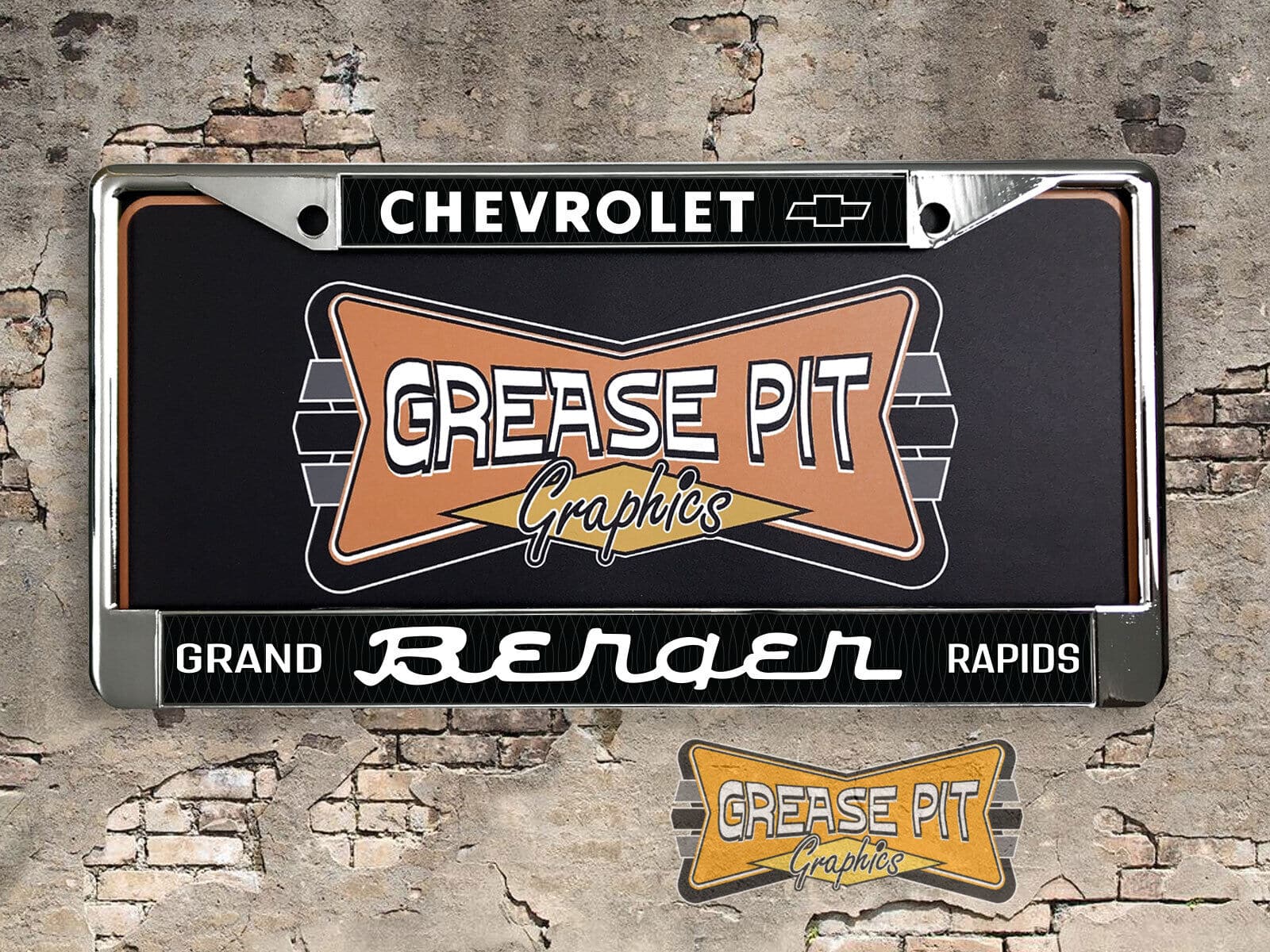 Berger Chevrolet License Plate Frame Tribute Bowtie