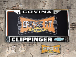 Clippinger Chevrolet Covina California License Plate Frame Tribute blue