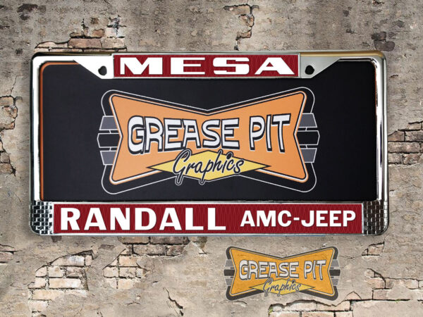 Randall AMC Jeep Mesa License Plate Frame Reproduction