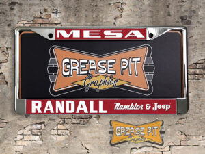 Randall Rambler & Jeep Mesa License Plate Frame Reproduction