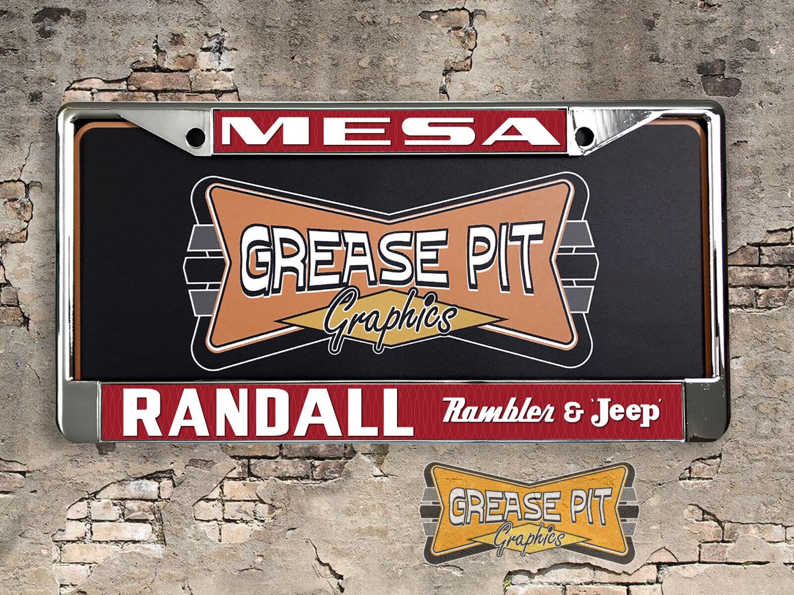 Randall Rambler Jeep Mesa License Plate Frame Reproduction