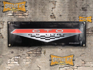 Pontiac GTO Emblem 1'x3' Garage Shop Banner - choice of colors - Color: starlight-black