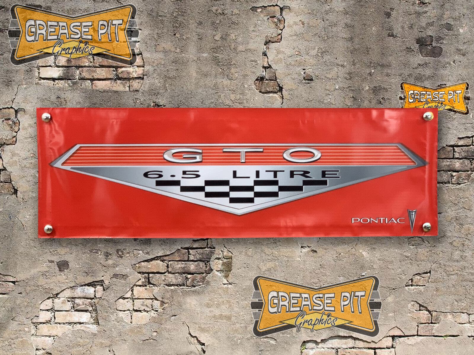 Pontiac GTO Emblem 1x3 Garage Shop Banner choice of colors Color Red