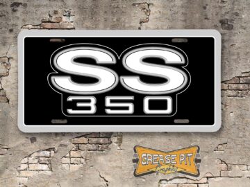 Chevrolet SS350 Booster License Plate black and grey