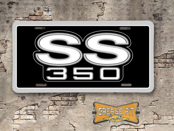 Chevrolet SS350 Booster License Plate black and grey