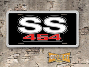 Chevrolet SS454 Booster License Plate black and grey