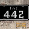 Oldsmobile Cutlass 442 1971 Booster License Plate