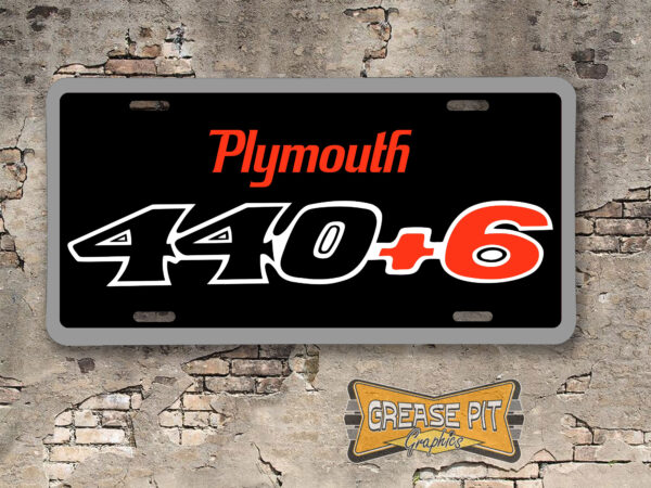 Plymouth 440+6 Booster License Plate