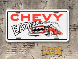 Vintage Style Hot Rod Chevy Eater Booster License Plate