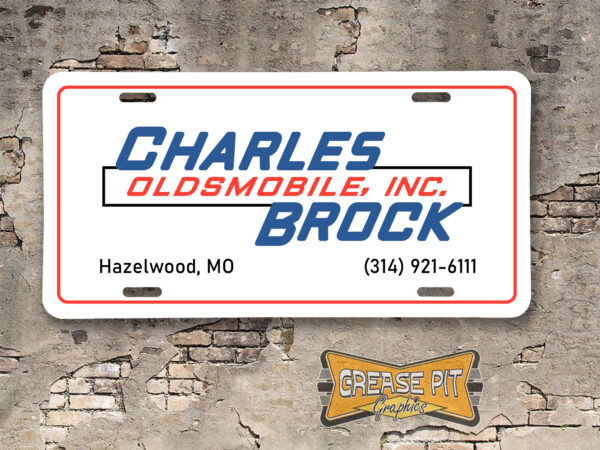 Charles Brock Oldsmobile Hazelwood Booster License Plate
