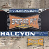 A newly produced vintage style tribute Halcyon Volkswagen VW Somerville New Jersey  old school reproduction dealer license plate frame for your Hot Rod, Classic, or Muscle car.