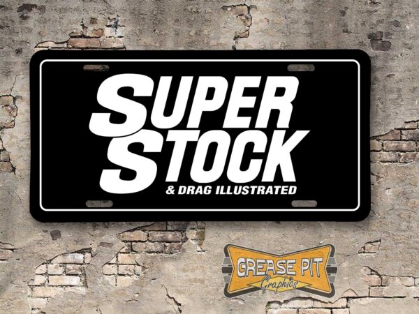Super Stock & Drag Illustrated Magazine Booster Aluminum License Plate Insert Black