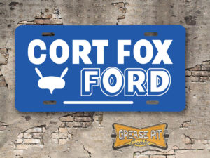 Cort Fox Ford Ford Booster Aluminum License Plate Insert blue