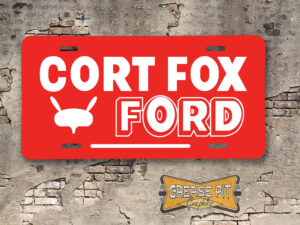 Cort Fox Ford Ford Booster Aluminum License Plate Insert red