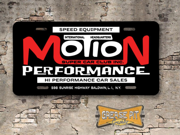 Motion Performance Super Car Club Booster Aluminum License Plate Insert
