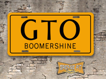 Boomershine Pontiac GTO Dealership License Plate Vintage Style