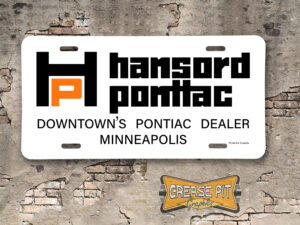 Hansord Pontiac Booster License Plate Insert Minneapolis