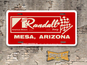 Randall American Motors Jeep Booster License Plate Insert