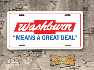 Washburn Chevrolet Means a Great Deal Booster Aluminum License Plate Insert