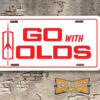 "Go with Olds" Oldsmobile Aluminum License Plate Insert