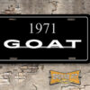 1971 Pontiac GTO GOAT Booster Aluminum License Plate Insert