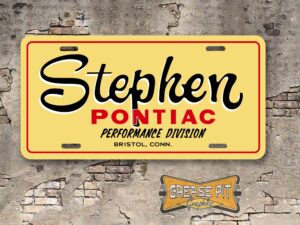 Stephen Pontiac Performance Division Booster Aluminum License Plate Insert