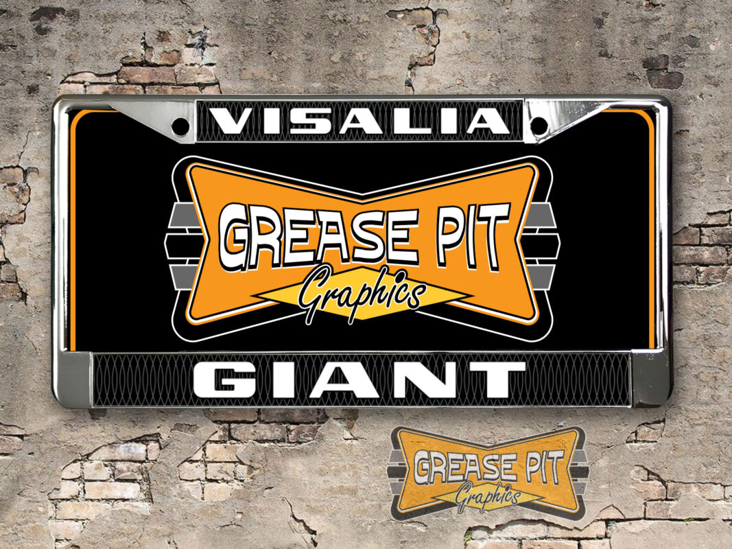 Giant Chevrolet License Plate Frame Visalia Grease Pit Graphics