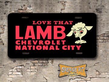 Love That Lamb Chevrolet National City Booster License Plate Insert