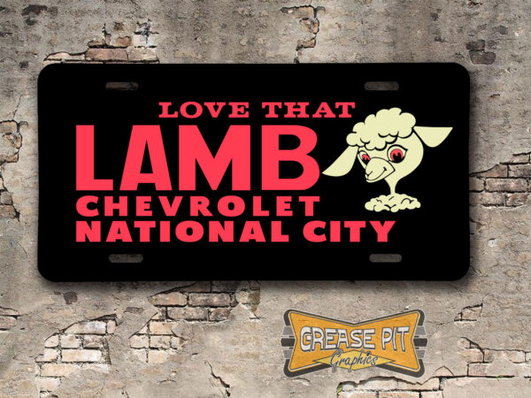 Love That Lamb Chevrolet National City Booster License Plate Insert
