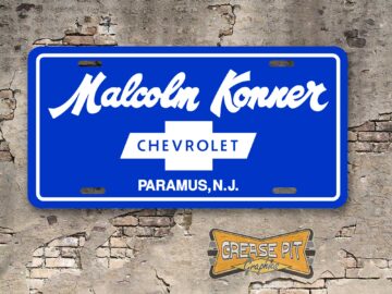 Malcolm Konner Chevrolet Booster License Plate Insert Paramus New Jersey Blue