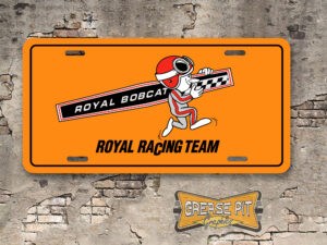 Royal Pontiac Racing Team Booster Aluminum License Plate Insert Orange