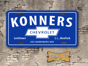 Konners Chevrolet Booster License Plate Levittown Long Island Blue