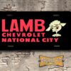 Lamb Chevrolet National City Booster License Plate Insert