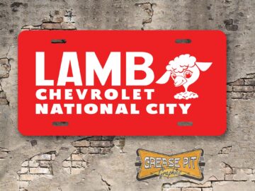 Lamb Chevrolet National City Booster License Plate Insert Red