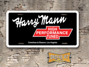 Harry Mann Chevrolet Booster License Plate Insert Crenshaw & Slauson red