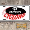 Mercury Cyclone Booster Aluminum License Plate Insert White